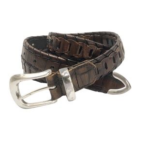 Fossil | Italian Leather Brown Woven Leather Belt